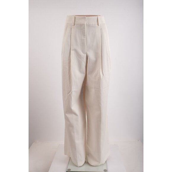 Zara Womans Pants Size M Ecru off White Wide Leg High Waist 7149/043 NWT - Picture 2 of 8